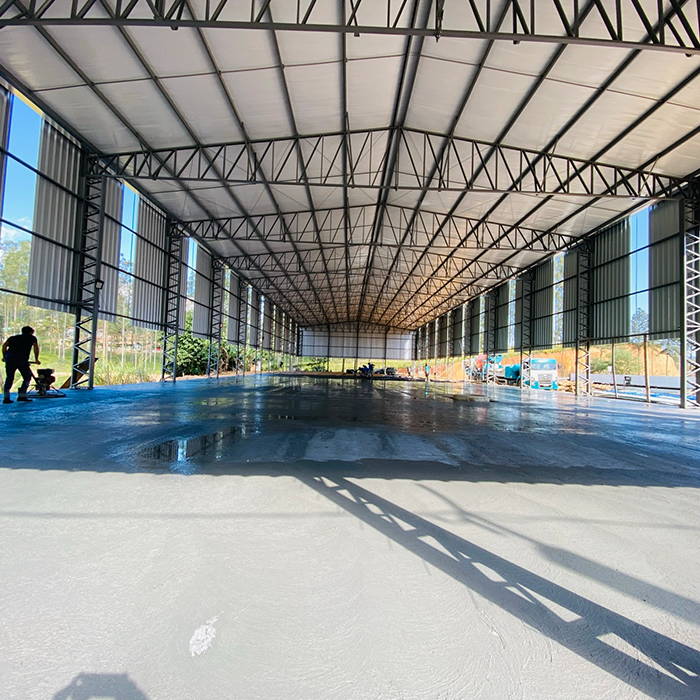 Obra de piso industrial da Poliforte — depois